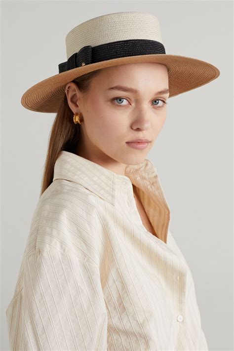 gucci straw boat hat|gucci wide brim hat.